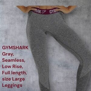 Gymshark Gray Leggings with Burgandy Waistband